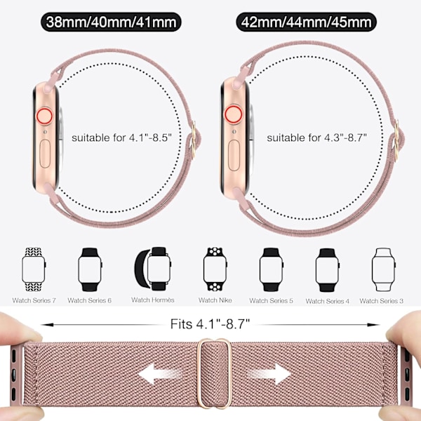 6-pak elastisk nylon Apple Watch-rem