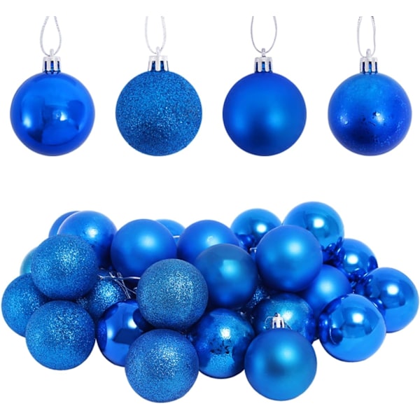 64 Pack (Blue) 50mm/1.96" Christmas Ball Ornaments Delicate Painting