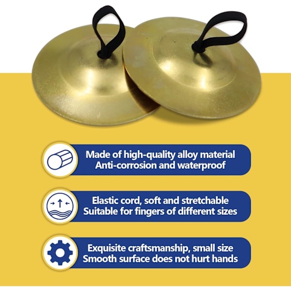 4 fingercymbaler 5,3 cm/2,1 tum - Fingerzill i guld för magdans