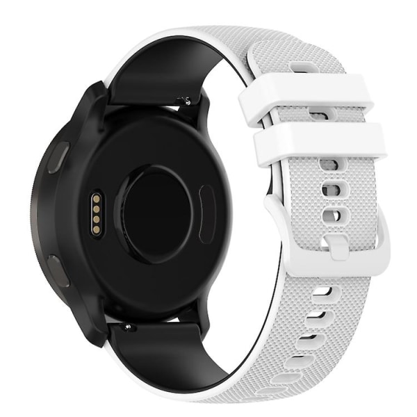 Til Suunto 5 Peak Lille Ternet Tekstur To-farvet Silikone Urrem XSK White Black