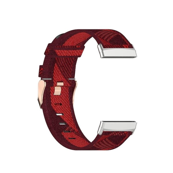 For Fitbit Versa 3 Nylon Weave Canvas Watch Band ZRJ Red