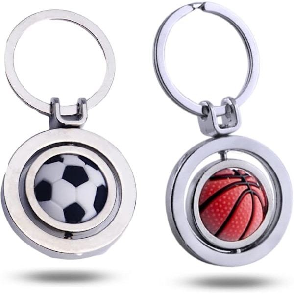 360 roterbara fotbolls- och basketnyckelringar (2-pack)