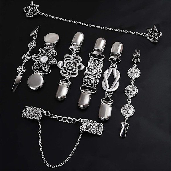 8 st Cardigan Broscher Tröja Sjal Klämmor Multi Typ Charm Brosch