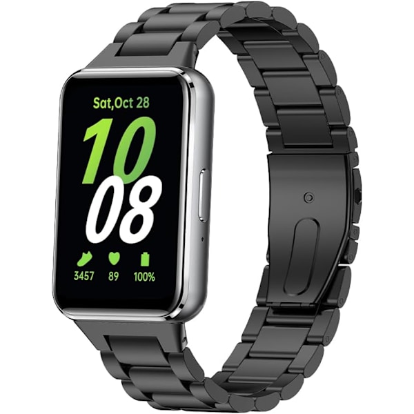 Bånd kompatibel med   Galaxy Fit 3, 2024 Aktivitetssporing Solid Rustfritt Stål Dame Herre Armbånd Metallur Se På Bånd for   Galaxy Fit 3