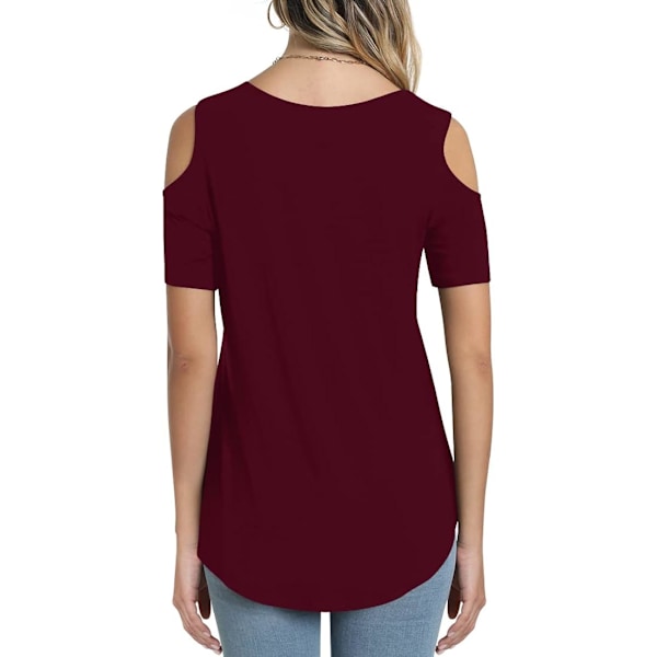 Kvinders Langærmet Dyb V-hals Kryds Kryds T-shirt Casual Kold Skulder Basic