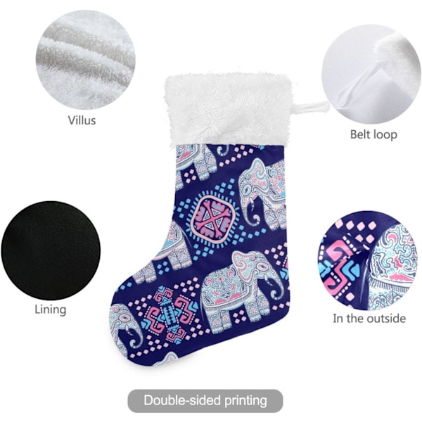 Julklapp, personliga julklappsstrumpor 2-pack Baby Elephant Walk 45,7 cm Julstrumpor Hängande Ornament Kamin för träddekoration