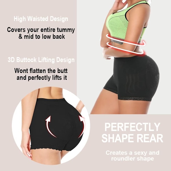 NINGMI Dam Butt Lifter Vadderade Shapewear Förstärkare Kontrolltrosor