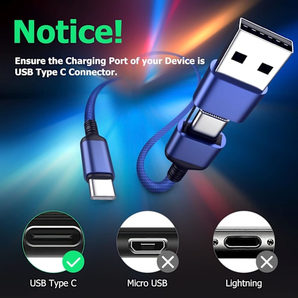 2-pak 6 fod hurtigopladningskabel Samsung-certificeret USB C-type