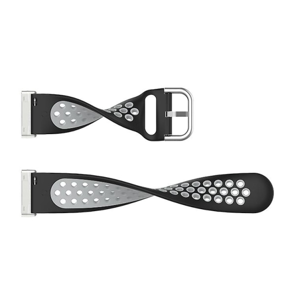 Til Fitbit Versa 4 / Sense 2 Dual Color Silikonurrem RHZ Olive Green Black