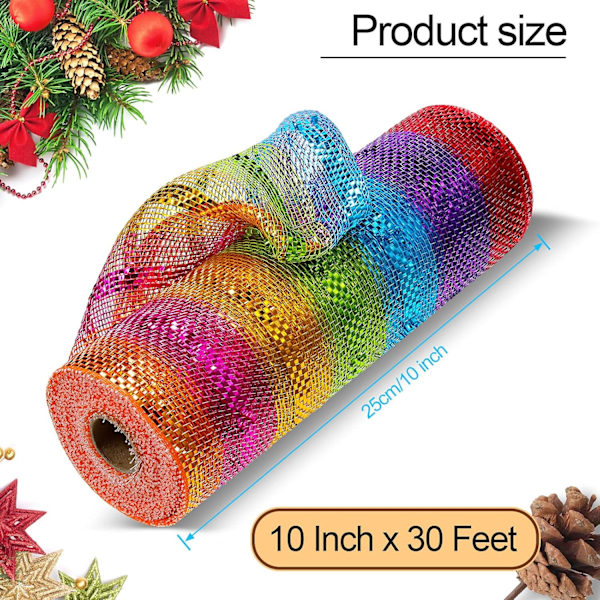 Jule Deko Mesh Krans Tilbehør Deko Mesh 10 Tommer Bånd Poly Mesh Bånd