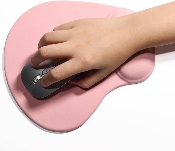 Ergonomisk musemåtte med håndledsstøtte, gel håndledsstøtte musemåtte, smertelindrende musemåtte til bærbar computer, skridsikre musemåtter til kontor og hjem (lys