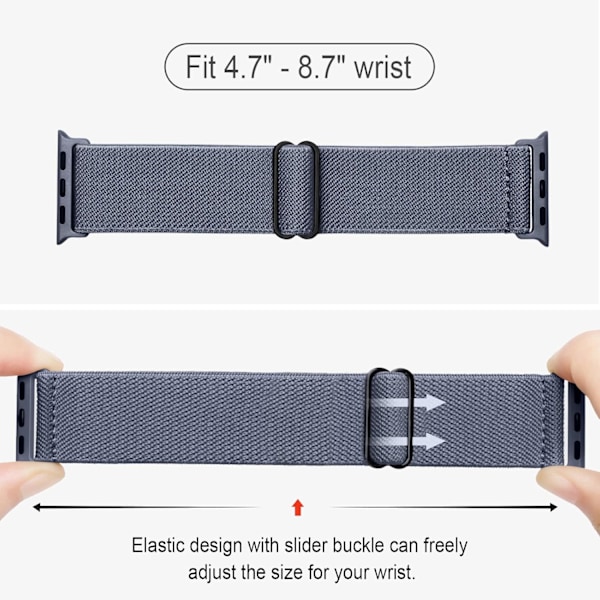 Strækbare nylon solo-remme, der er kompatible med Apple Watch
