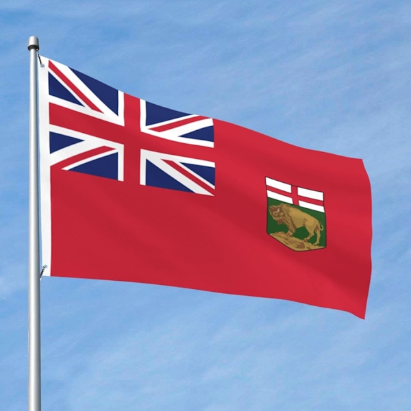Of Manitoba  2x3 Ft Udendørs Dobbeltsidet s Polyester Have Dekorative Banner Holdbar Hjem Plæne s Sort Sort