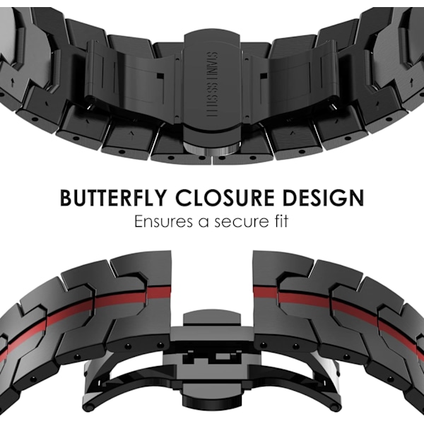 Kompatibel med Galaxy Watch 7 6 5 4 FE 40mm 44mm Rem med metallspenne i rustfritt stål 20mm Galaxy Watch 6 Classic 4 Classic 5 Pro 43mm