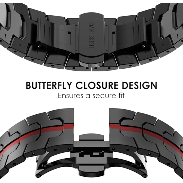 Kompatibel med Galaxy Watch 7 6 5 4 FE 40mm 44mm Rem Metal Foldespænde Rustfrit Stål 20mm Galaxy Watch 6 Classic 4 Classic 5 Pro 43mm