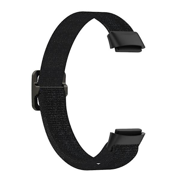 For Fitbit Luxe Justerbar Elastisk Nylon Urrem OVR Black