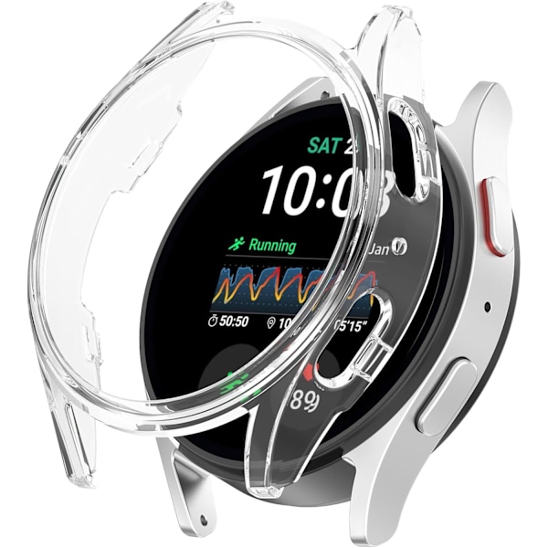 2-pak Beskyttelsesetui til Galaxy Watch 7 40 44mm, Hård PC Beskyttelsescover Bumper Bezel Drop-Proof Shell Sleeve til Galaxy Watch 7 Smartwatch Etui (C
