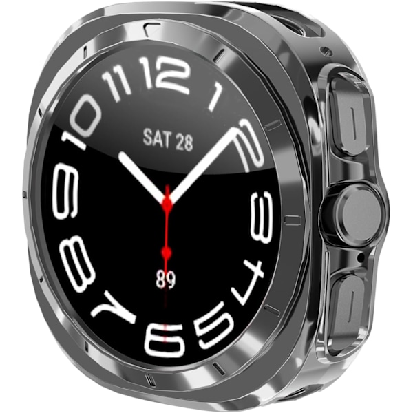 Yhteensopiva Galaxy Watch Ultra 47mm -puskurikotelon kanssa, pehmeä TPU-suojakotelo Galaxy Watch Ultra 47mm:lle (harmaa) harmaa