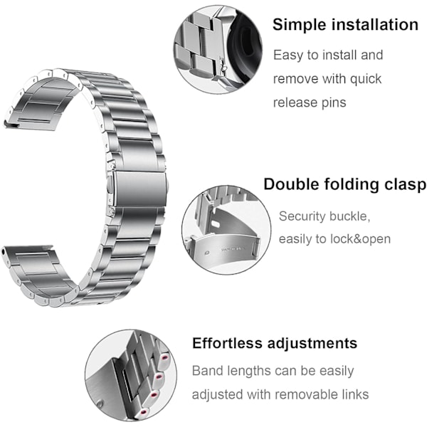 Kompatibel med Sumsung Galaxy Watch 7 40mm 44mm/Galaxy Watch 6 Classic 47mm 43mm/Galaxy Watch 6/5 44mm 40mm/Galaxy Watch 5 Pro 45mm Armband Män