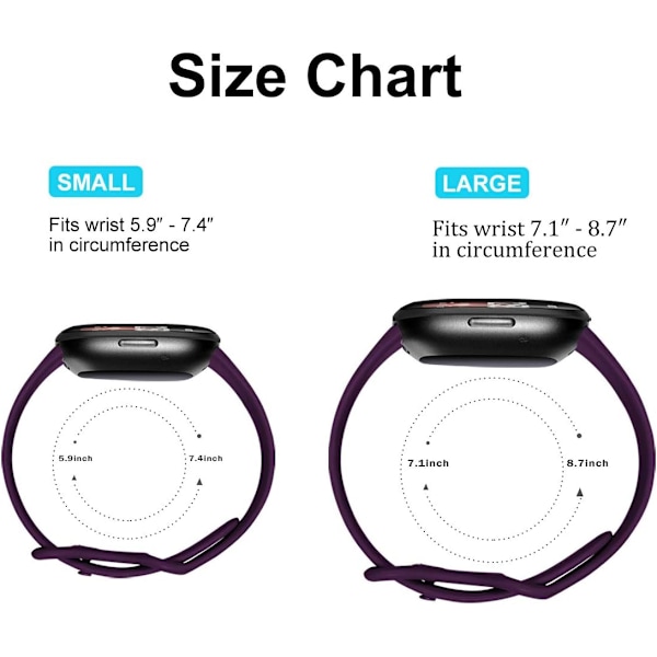 Myk erstatningssportsrem for Fitbit Versa 4/3/Sense (2-pakning)