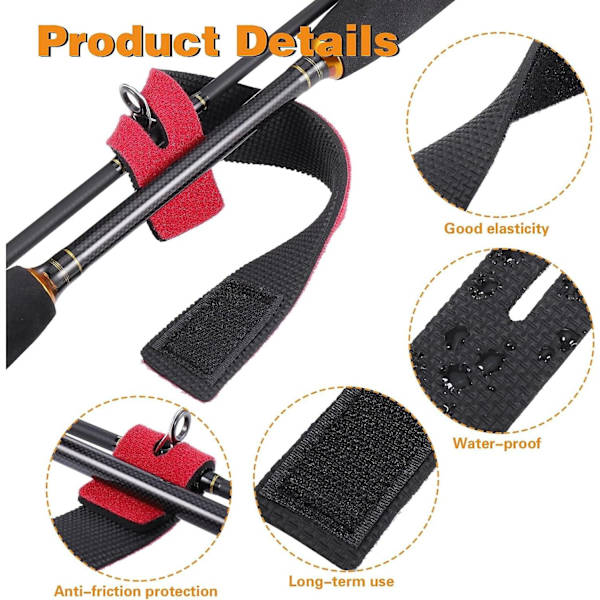 Fiske Stang Belter (8PCS) - Elastiske Magiske Agnsremmer for Fiskestenger og Utstyr