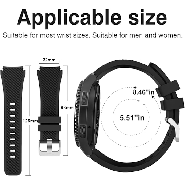 Kompatibel med Galaxy Watch 3 45 mm Band - Gear S3 Frontier &