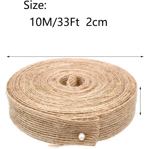 Naturlig Jute Burlap Band 3 Rullar för Dekorationer