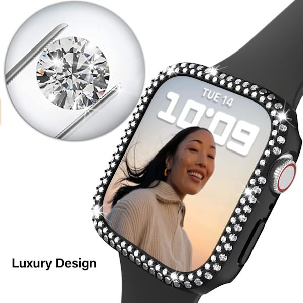 3-pack Bling-fodral med skärmskydd för Apple Watch Series 7