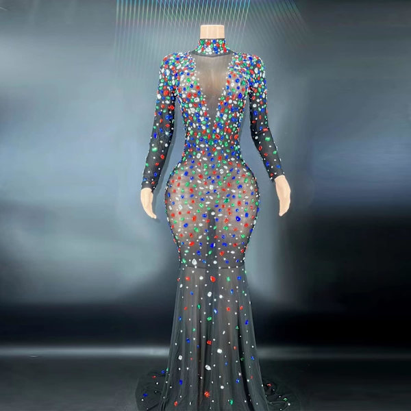200 Multicolor Akryl Systen Krystaller - Fladbundet Harpiks