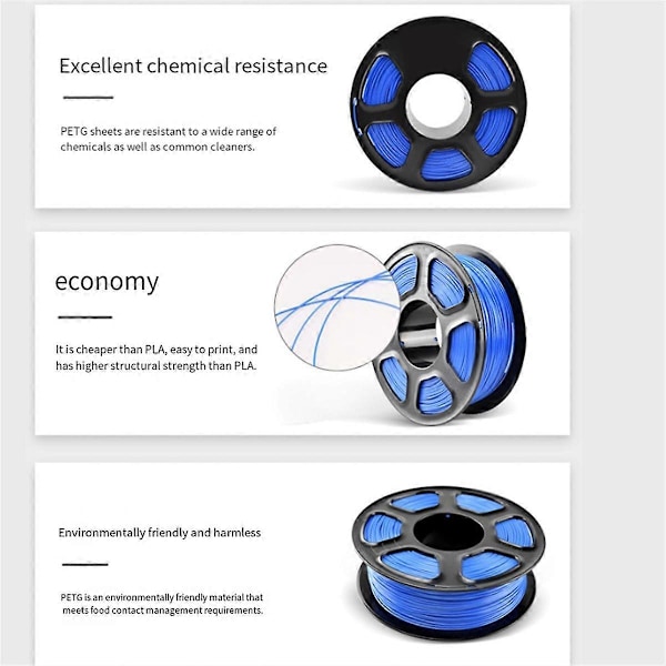 3D-printer Filament, PETG Filament, 1,75 mm Filament til 3D-printer 1KG Spole PETG Hvid