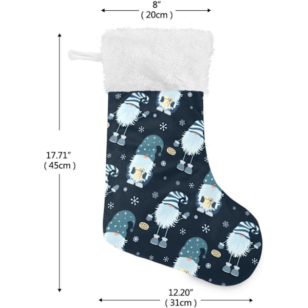 Julklapp, personliga julklappsstrumpor 2-pack Snöflinga 45,7 cm Julstrumpor Hängande Ornament Kamin för träddekoration 17,7