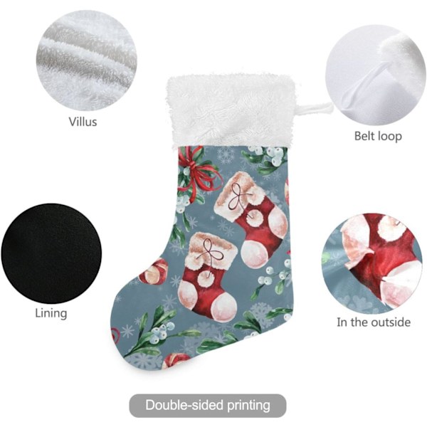 Julklapp, Personliga Julklappsstrumpor 2-pack Julstrumpa Granträd Växt Blå 18 tum Julstrumpor Hängande Ornament Ka