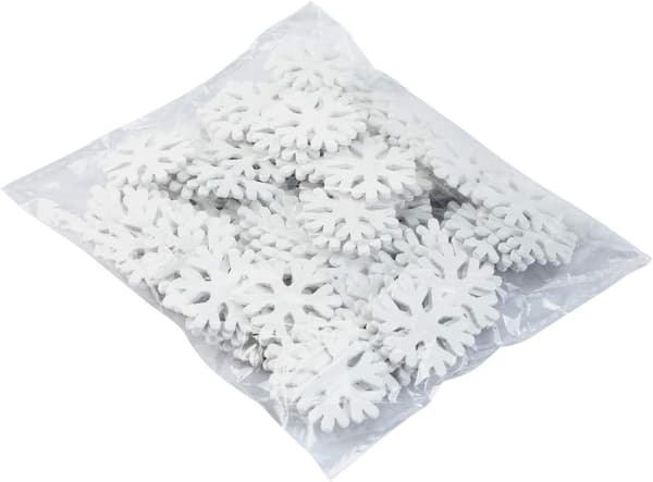 wxsp Trä Snöflingor Ornament, Snöflinga Hantverksmaterial, 100 st
