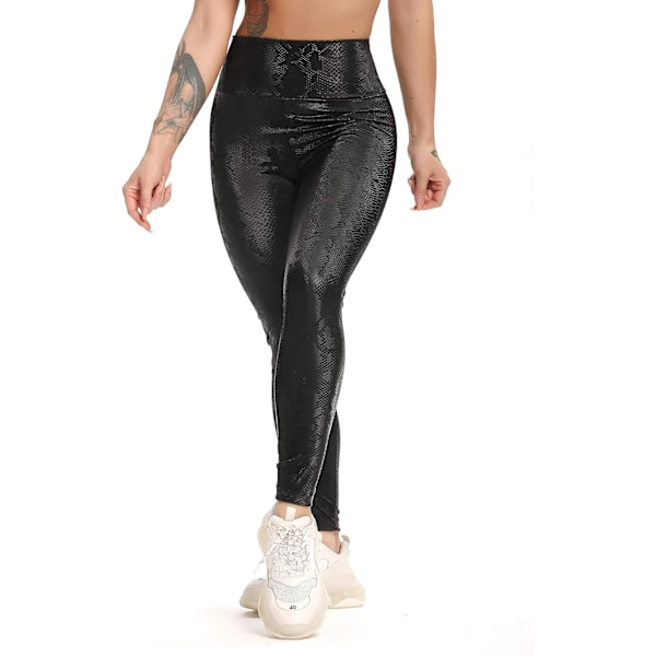 Kvinnors Leggings i konstläder Byxor PU Elastiskt formande höft