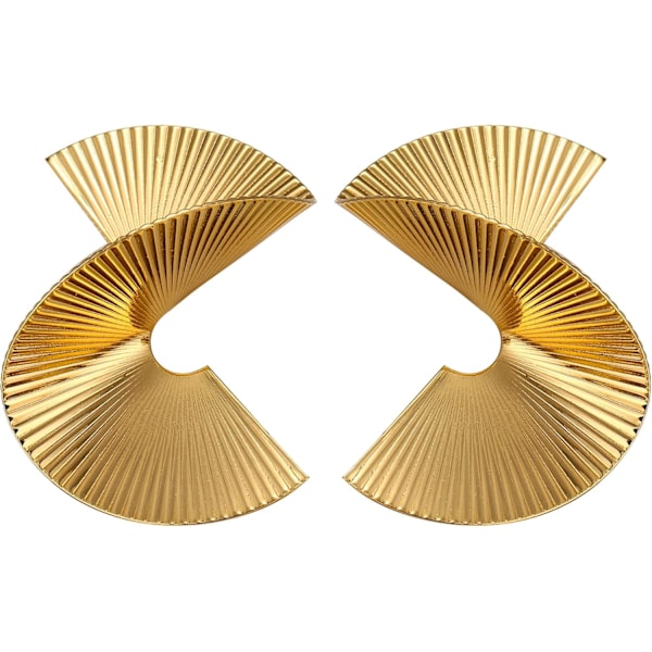 Geometriska örhängen i guld, överdrivna uttalandeörhängen