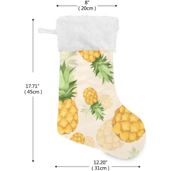Julklapp, personliga julklappsstrumpor set om 2 Chic Tropical Crazy Ananas 45,7 cm Julstrumpor Hängande Ornament Kamin för träd