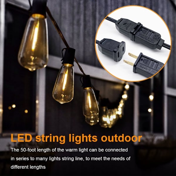 Solcellsbelysning för utomhusbruk, 50 fot vattentäta LED-lampor, 25 LED-lampor - Perfekt utomhusbelysning för trädgård, uteplats och trädgårdsdekoration (ST38) ST38