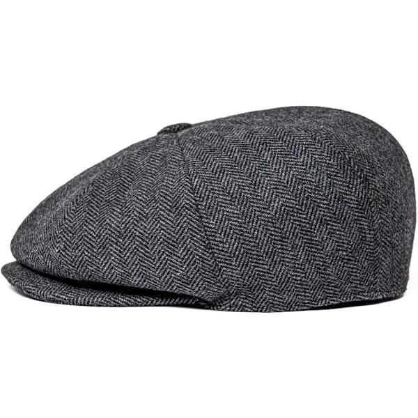 Mænds uldblanding 8 panel newsboy cap tweed hat snap skygge