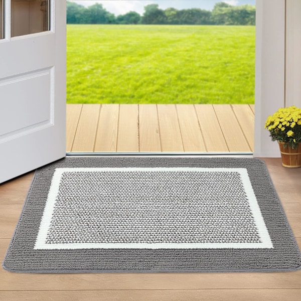 Grå lavprofil dør måtte - 20x32, skridsikker og absorberende
