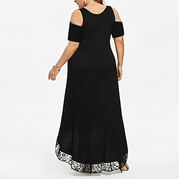 Plus Size Off Shoulder Partyklänningar för Kvinnor Sommar Casual Lös Blommigt Tryck