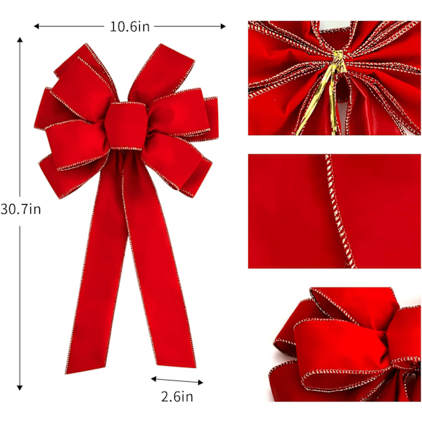6 stk store julebuer - 30,7\" x 10,6\" jul Valentinsdag gull