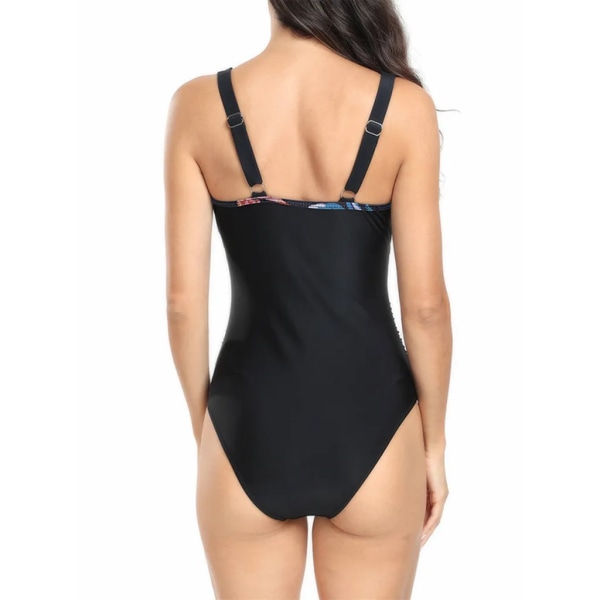Kvinnors baddräkter strandkläder Push Up simning badkläder blommigt tryck en del baddräkter röd blomma, storlek XXL Red Flower XXL