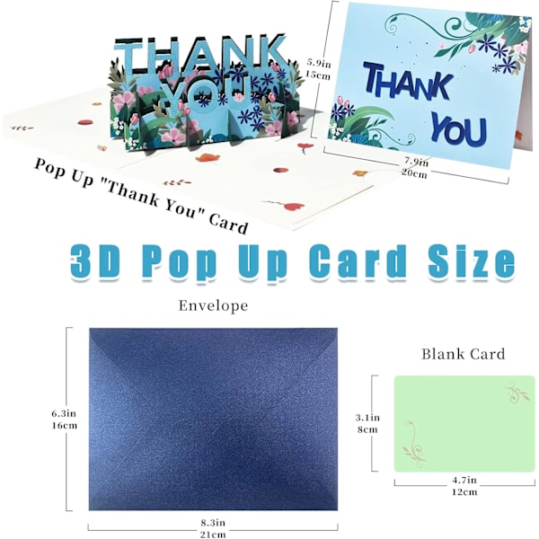 Magiske maur pop-up takk-kort - 3D Thanksgiving pop-up gratulasjonskort