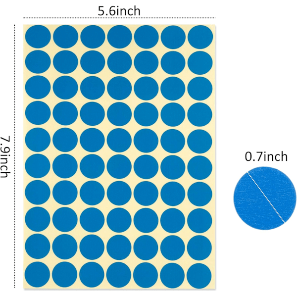 3920 stk. 19mm klæbende farvede prikker runde prikketiketter 14 farver