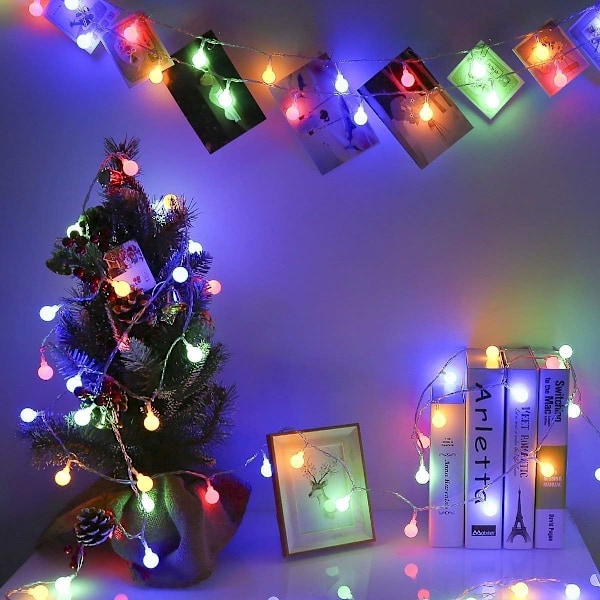 Batteridrevet USB 2 i 1 lyslenke - 40ft 100 LED globe lyslenke med timer og minnefunksjon og 8 moduser lyslenke for jul