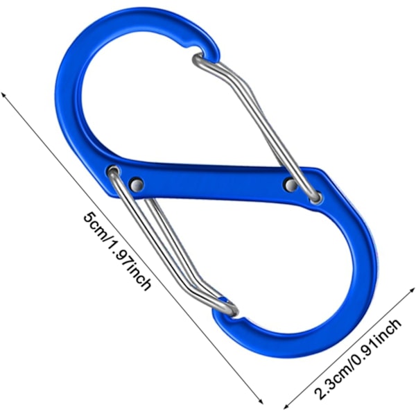 Farget liten karabinkrok - Dual Spring S Form Ring Låsning Karabinkrok