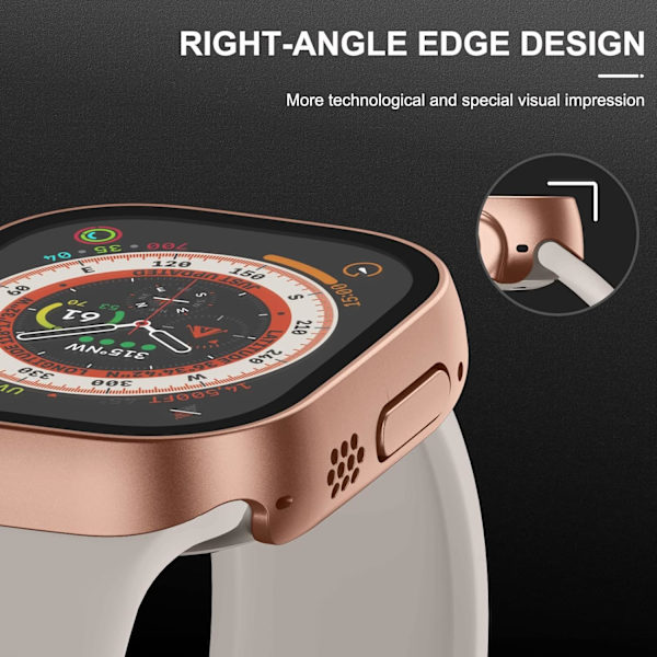 2-pak etui kompatibel med Apple Watch Ultra 49 mm med hærdet glas