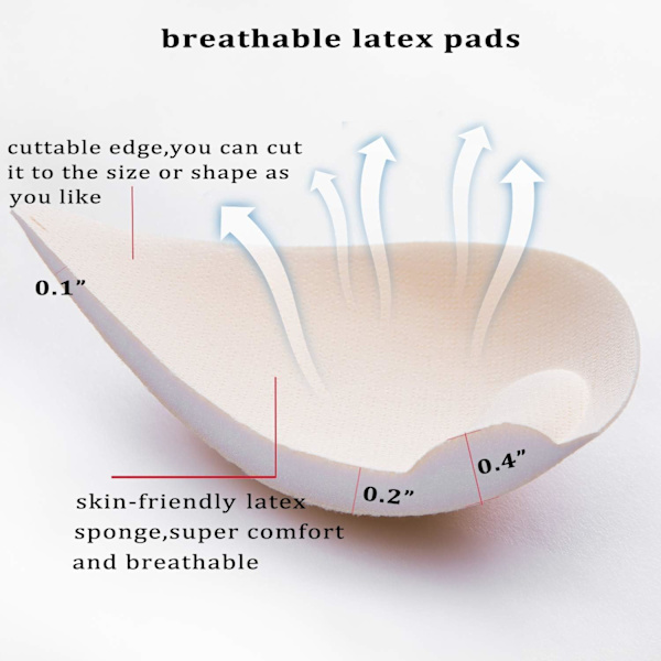 BH-innlegg i latex, 2 par latex-innlegg for sport