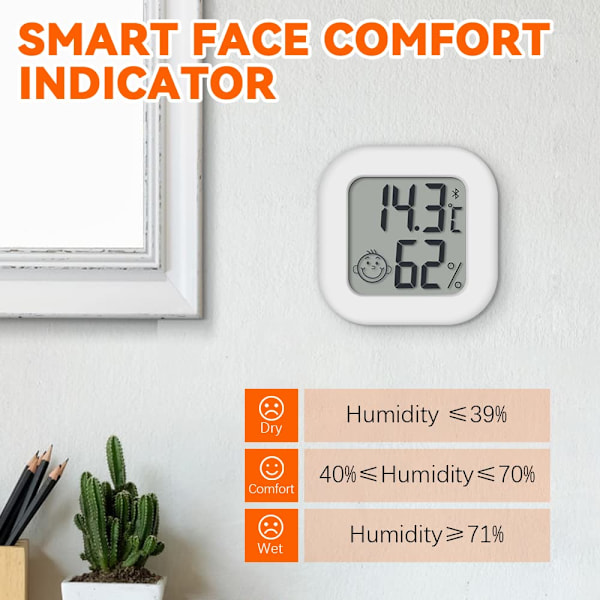 Termometer Hygrometer Temperaturmonitor med Smart App