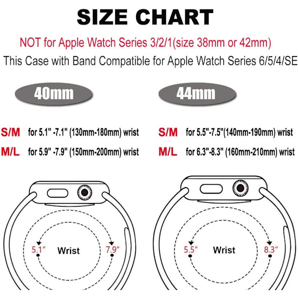 Ur [Band inkluderet] Kompatibel med Apple Watch Series 6/SE/ case /4